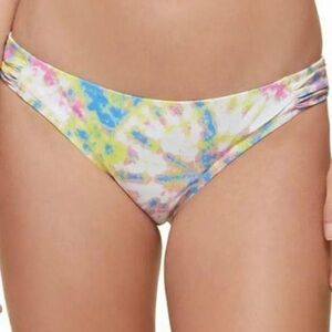 Jessica Simpson Women's Tie-Dyed Side-Shirred Hipster Bikini Bottoms Size Large